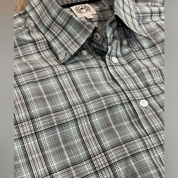 CINCH Men’s Medium Longe Sleeve Logo Plaid Cowboy Western Pattern Cuff RG - Picture 3 of 11